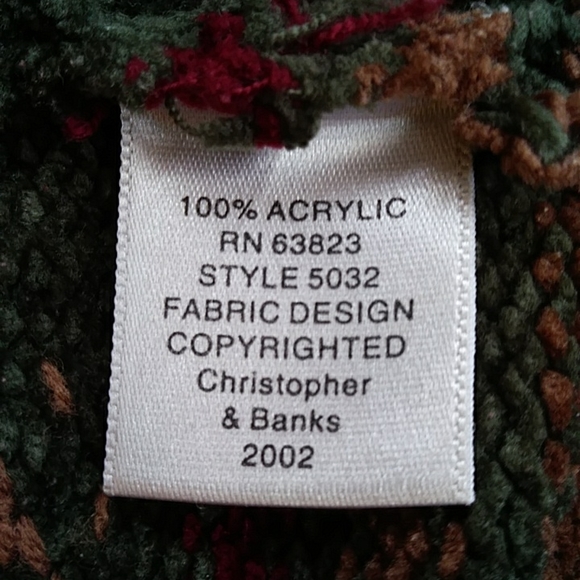 Vintage Christopher & Banks Hand Embroidered Stripe Sweater MEDIUM Brown Red - Picture 3 of 16
